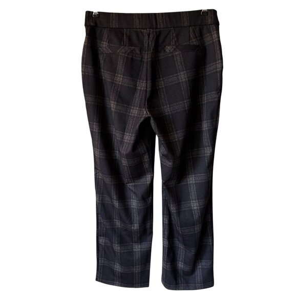 Democracy Ab Solution High Rise Ponte Trouser Sz 10 Mold & Hold Windowpane Plaid - Picture 2 of 13